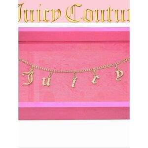 Juicy Couture Home Logo Charm Necklace On Velour Decorative Tray